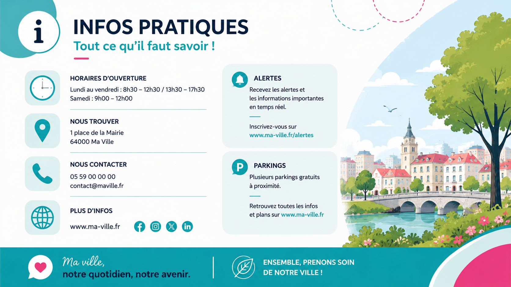Exemple de visuel d'information pratique prêt à diffuser